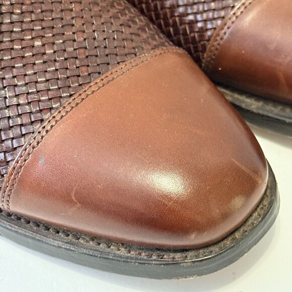 Allen Edmonds Men's Size 9D Lauderdale Woven Leather Shoes Burnished Chili - Picture 2 of 9